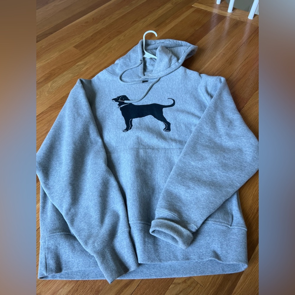 The Black Dog Men's Sweatshirt Hoodie Gray Pullover Medium